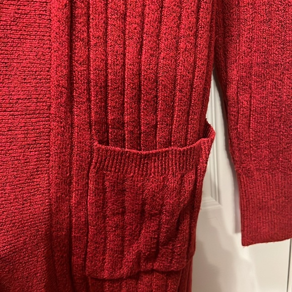 LOFT Red Ribbed Cardigan - Picture 2 of 3